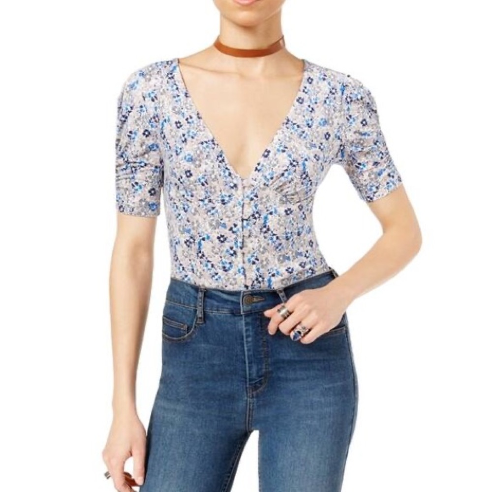 Free People Hollywood Printed Pullover Blouse